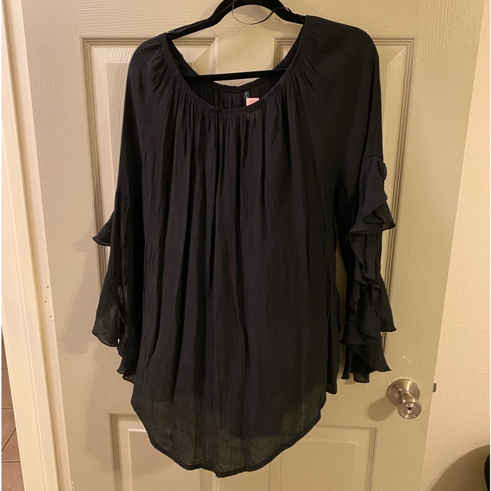 Womens Black Gauze shirt